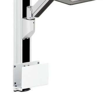 EC-TRACK vertical wall track with CPU bracket below articulating keyboard tray