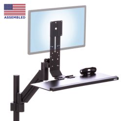 PM192-EZ2 pole-mounted monitor and keyboard shown from the front in highest position