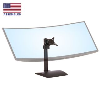 DS9109S desktop monitor mount in black shown with a single monitor tilted up.