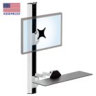 COMBO1 EC wall track vertically mounted with monitor mount and keyboard tray with two 3.5 extensions