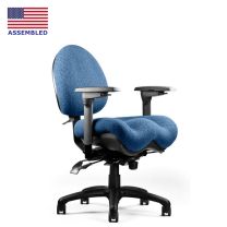 Neutral Posture 5700 low air adjust lumbar back with medium seat pan with deep contours in sky blue fabric