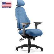 Neutral Posture 8500 full height air adjust lumbar back with medium seat pan in sky blue fabric