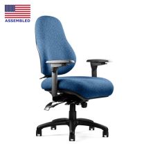 Neutral Posture 8800 full height air adjust lumbar back with large seat pan in sky blue fabric