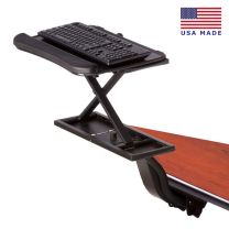 QUICKLIFT sit-to-stand keyboard tray in its highest position