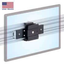 Flush sliding mount for moving a monitor laterally on the Roller Track with a quick release rotating 100x100 mm VESA adapter