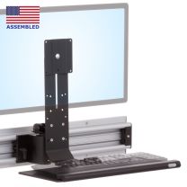 RT-EZ3 roller track monitor and keyboard mount in black with MKIT-M2 mount positioner