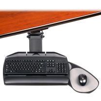WR-PA Keyboard platform arm desk mounted with keyboard and mouse