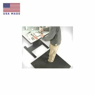 ESDM ESD (Electrostatic Discharge) Anti-fatigue mat in use at workstation with mat snapped to ground