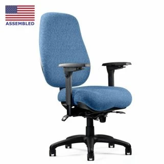 Neutral Posture 6600 wide air lumbar back with medium seat pan with contours in sky blue fabric