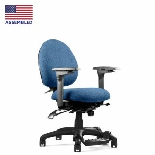 Neutral Posture XSM5300 low air adjust lumbar back with petite seat pan in sky blue fabric