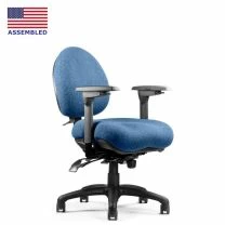 Neutral Posture 5600 low air adjust lumbar back with medium seat pan with contours in sky blue fabric