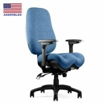 Neutral Posture 6700 wide air lumbar back with medium seat pan with deep contours in sky blue fabric
