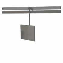 Sliding big screen TV mount on a rail mounted overhead