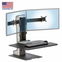 Winston-E2 dual monitor workstation with standard work surface size