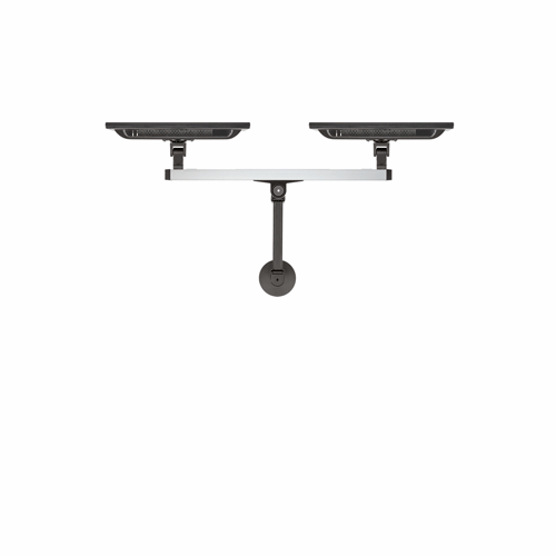 CMD2018 dual monitor arm top view showing individual monitor swivel