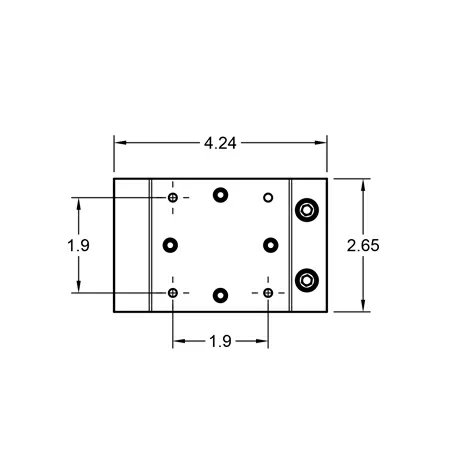 CLAMP-L pole mount specification drawing front view with measurements CLAMP-L pole mount specification drawing front view with measurements