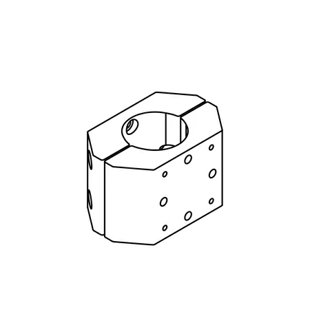 CLAMP-L pole mount specification drawing isometric view CLAMP-L pole mount specification drawing isometric view