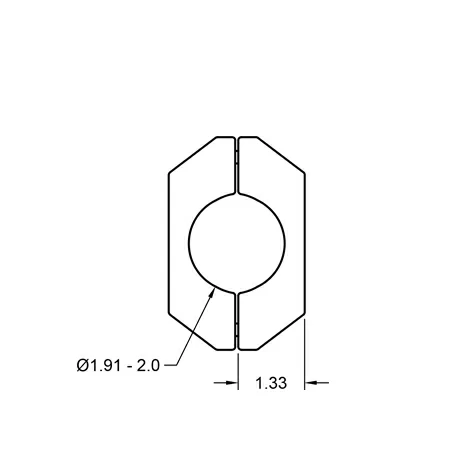 MKIT-E2L pole mount specification drawing top view with measurements CLAMP-L pole mount specification drawing top view with measurements