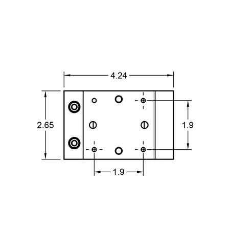 CLAMP-U pole mount specification drawing front view with measurements CLAMP-U pole mount specification drawing front view with measurements