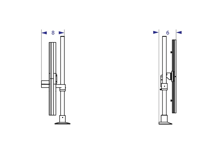 DOCHANGER document hanger specification drawings demonstrating the dimensions of the device when folded