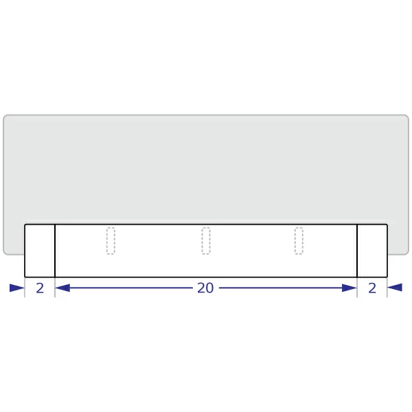 EDGEPROTECT desk edge protector specification drawing front view