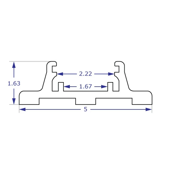 COMBO4 Specification drawing EC Track end section showing dimensions
