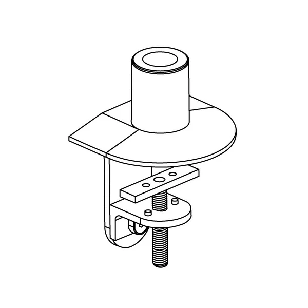 MKIT-A desk clamp mount specification drawing isometric view