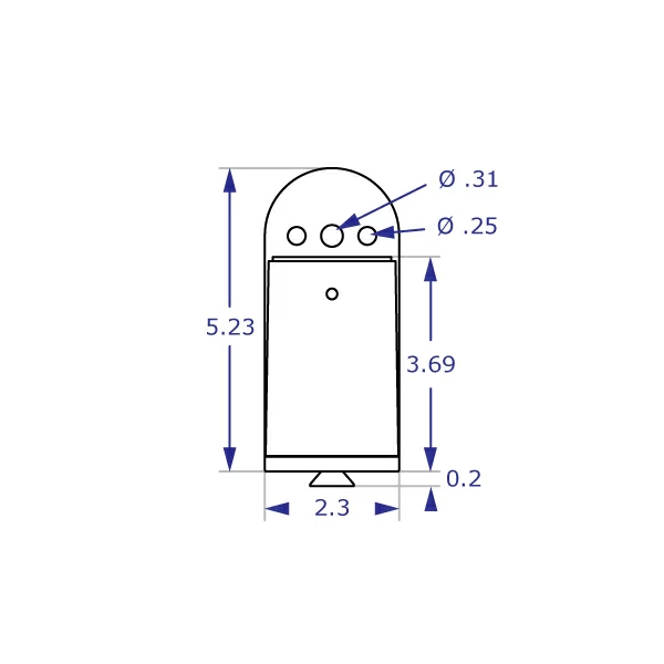 MKIT-C wall mount specification drawing front view with measurements