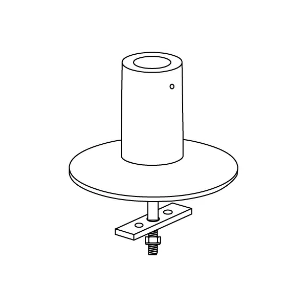 MKIT-G through-desk mount specification drawing isometric view