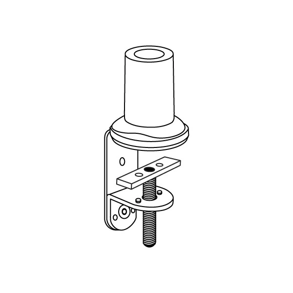 MKIT-P desk clamp mount specification drawing isometric view