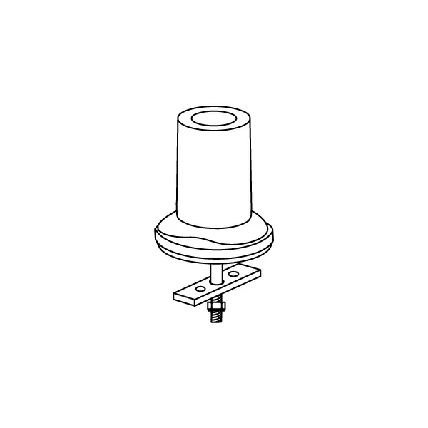MKIT-P through-desk mount specification drawing isometric view
