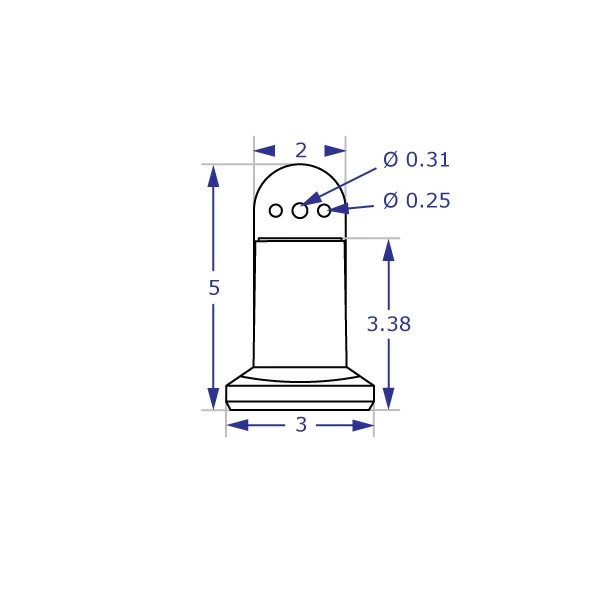 MKIT-P wall mount specification drawing front view with measurements