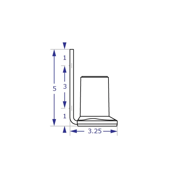 MKIT-P wall mount specification drawing side view with measurements