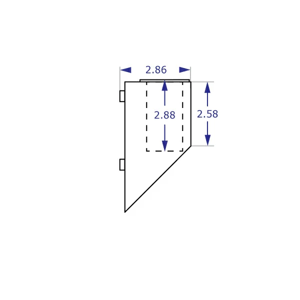 MKIT-R track mount specification drawing side view with measurements