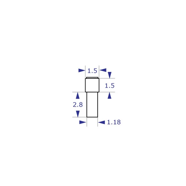 SA 9.5" straight arm extension specification drawing front view with measurements