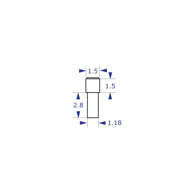 SA 12.88" straight arm extension specification drawing front view with measurements