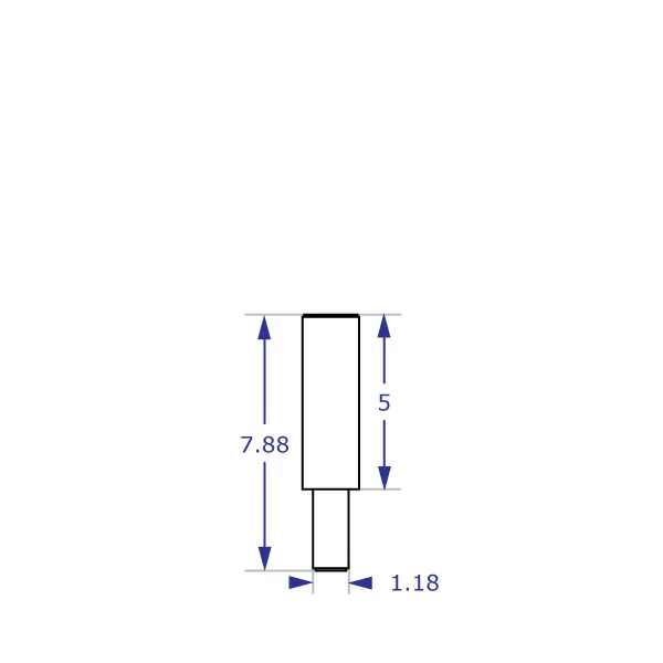 SA 12.88" straight arm extension isometric specification drawing