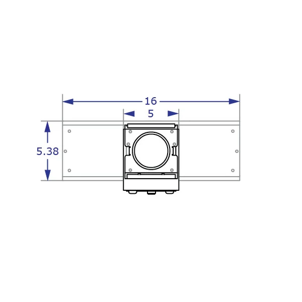 WBK129157 CPU holder specification drawing top view with measurements