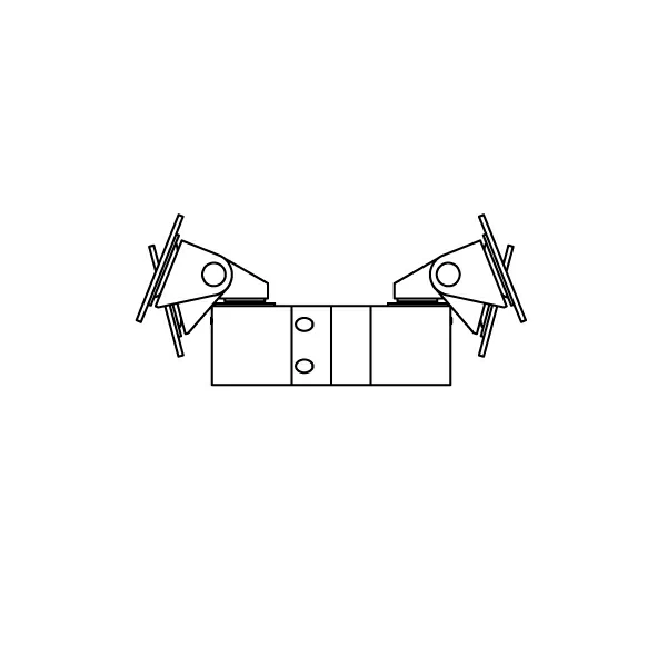 PM42 back-to-back dual monitor pole mount specification drawings side views with measurements