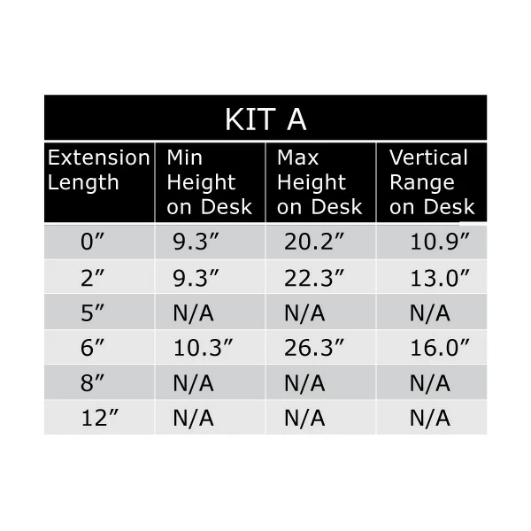 Vertical Extension Table for the SAA2045 with Mount Kit A