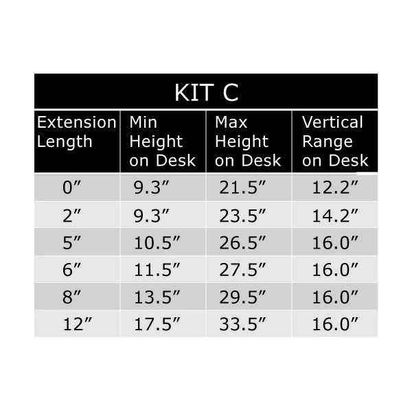 Vertical Extension Table for the SAA2045 with Mount Kit C