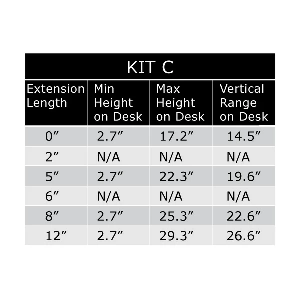 Vertical Extension Table for the SAA4228R with Mount Kit C