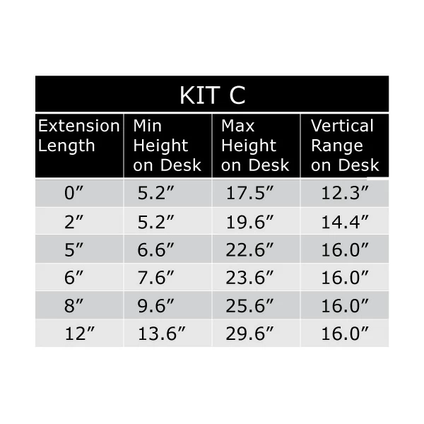 Vertical Extension Table for the SAA7000 with Mount Kit C