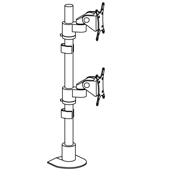 LS413D pole monitor mount specification drawing isometric view