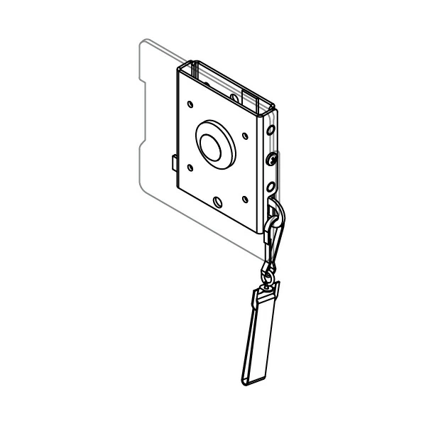 MONOLOK rotating monitor wall mount with 100mm VESA plate specification drawing isometric view