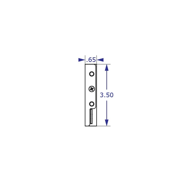 MONOLOK quick-release monitor wall mount specification drawing side view with measurements