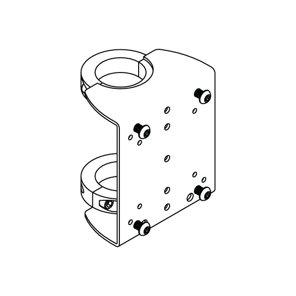 RT horizontal track wall mounting system 192 bracket clamp specification drawing isometric view