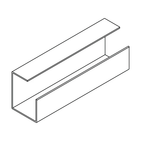 RT horizontal track wall mounting system c-channel wire manager specification drawing isometric view 