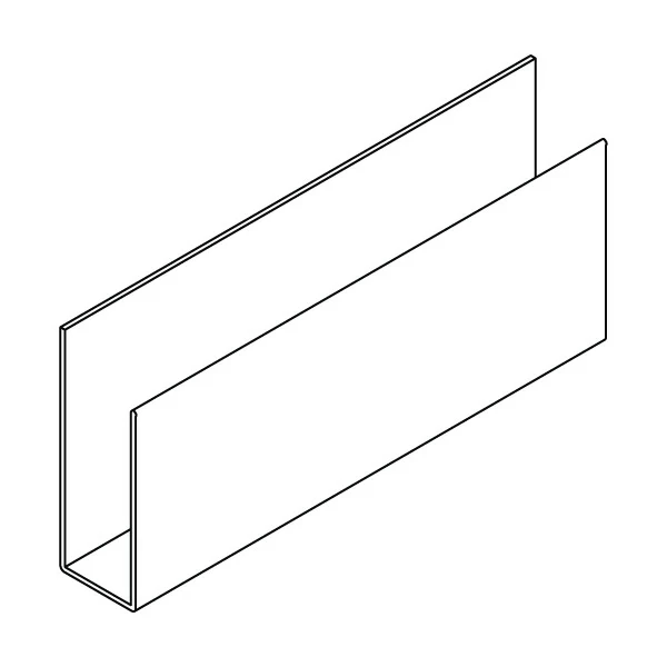 RT horizontal track wall mounting system j-channel wire manager specification drawing isometric view 