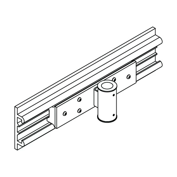 RT horizontal track wall mounting system MKIT-N sliding mount specification drawing isometric view